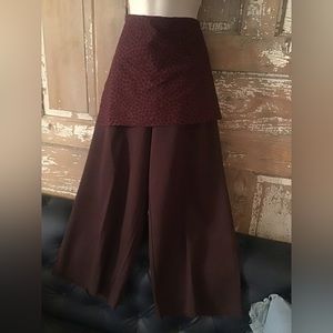 GUDRUN SJODEN pants M Pebbles skirt/ Wide Leg Pant W/ Overskirt Pockets